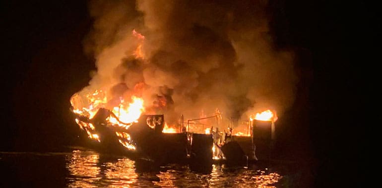 Dive boat Conception on fire