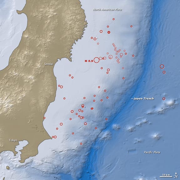 Japan Earthquake Map 110311