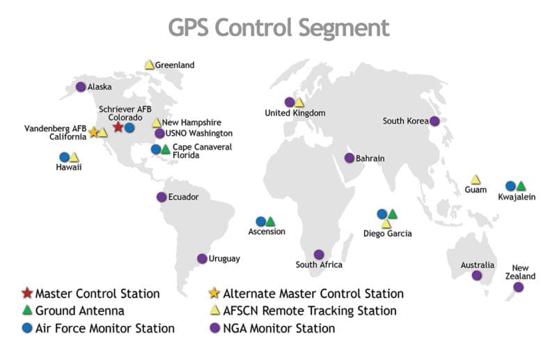 Gps Control Segment Map