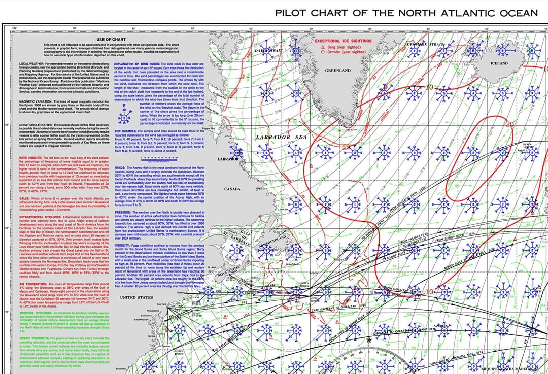 Pilot charts contain a wealth of historical weather data and can help you play the odds of finding good voyaging weather.