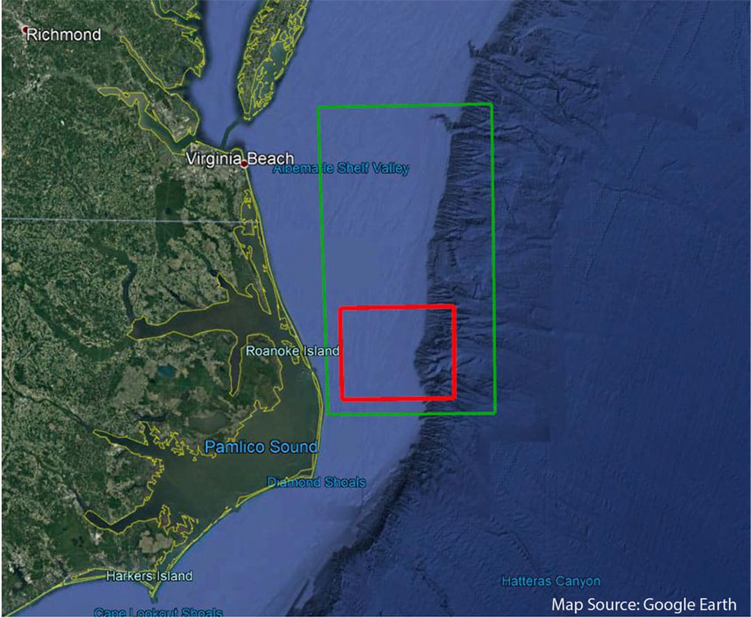 The red square in figure 2 shows the future location of the Pioneer Array of scientific buoys.