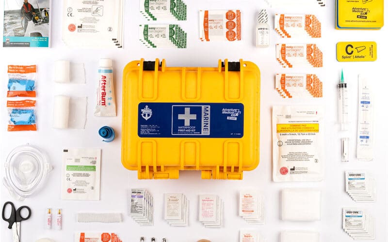 A well-equipped medical kit, like this Marine 600 from Adventure Medical Kits, is further augmented by training before you depart.