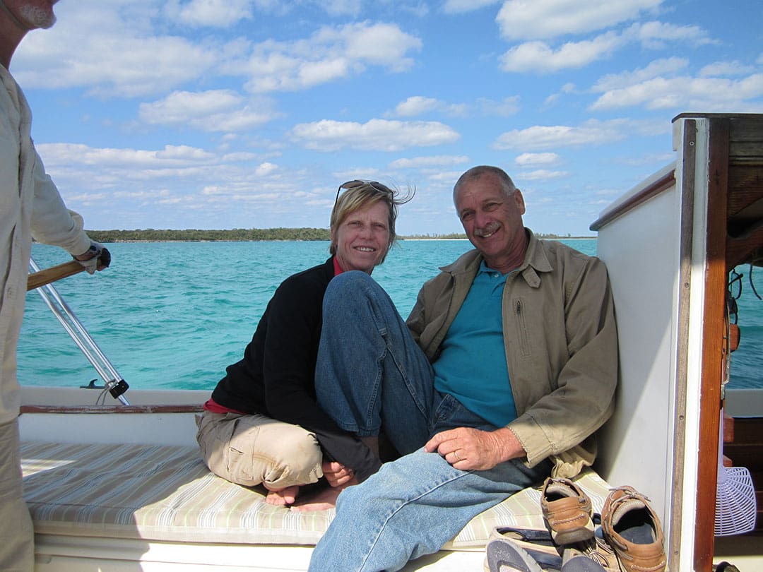 Jill and Rudy Sechez enjoying a ride on a friend’s boat.