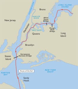 Ora Kali’s passage from lower New York Bay to Long Island Sound.