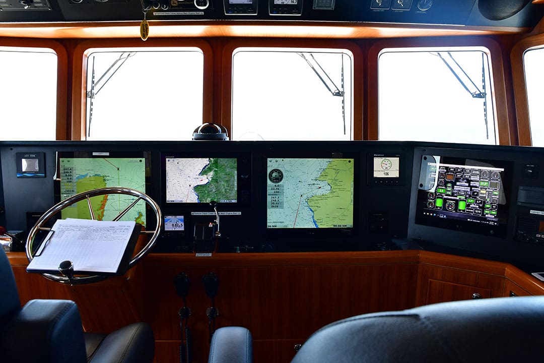 Fortuna Star’s nav station is well equipped for offshore passages.