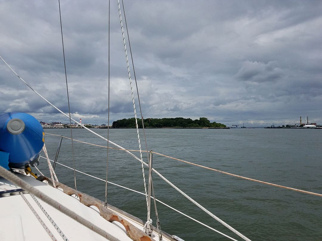 Approaching North Brother Island in the East River.