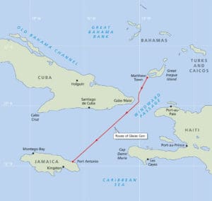 The major challenge on the passage to Jamaica was staying out of Cuban territorial waters using only celestial navigation.