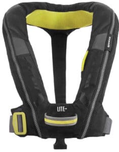 A combined auto-inflate PFD and inegral harness from Spinlock.