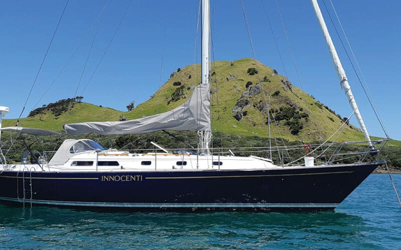 New Zealanders Anna Willison and her husband voyage aboard their 42-foot sloop Innocenti.