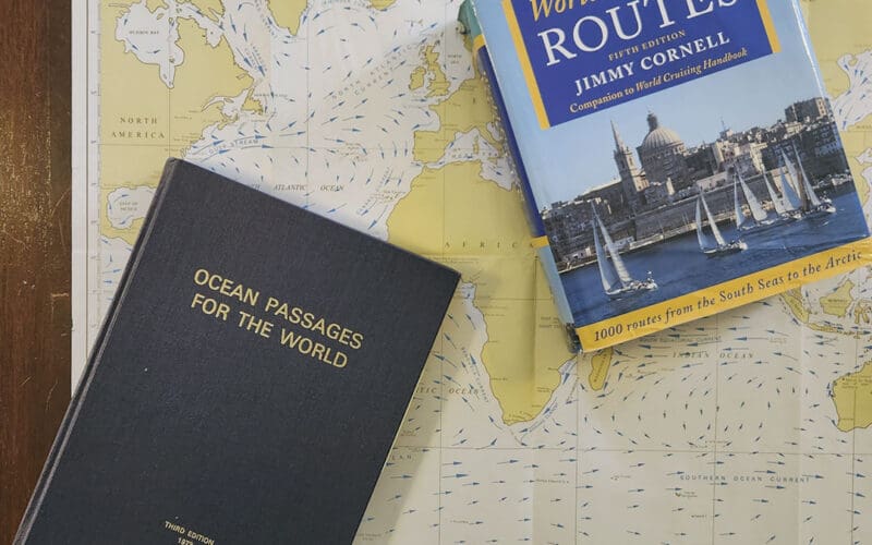 Great resources for voyage planning include routing books and ocean current charts.