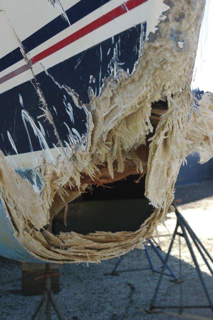 Fiberglass hulls do many things well but impacts and abrasion can cause serious damage.