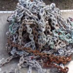 When galvanized anchor chain starts to show signs of corrosion, one option is have the chain re-galvanized.