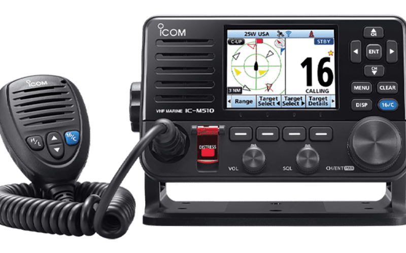 The ICOM M510 VHF/DSC/GPS/AIS transceiver offers NMEA 0183 connectivity.