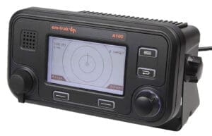 The Em-Trak A100 AIS transceiver permits easy networking with other electronics in your nav station.