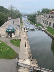 Flight of locks from Rideau Canal into the Ottawa River.